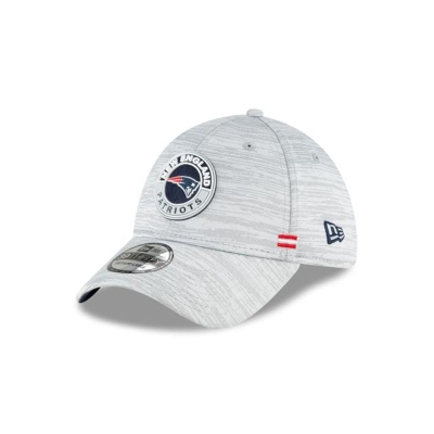 Grey New England Patriots Hat - New Era NFL Official NFL Fall Sideline 39THIRTY Stretch Fit Caps USA5069387